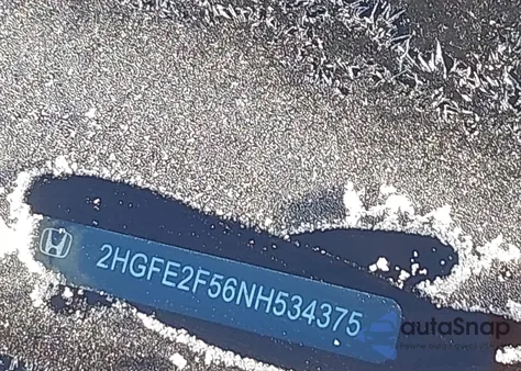 2022 Honda Civic Sport из США, поврежденный, VIN 2HGFE2F56NH534375